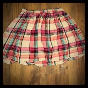 Pink plaid skirt